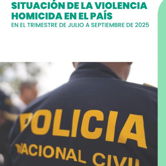 Situación de la violencia homicida en el país en el trimestre de julio a septiembre 2025